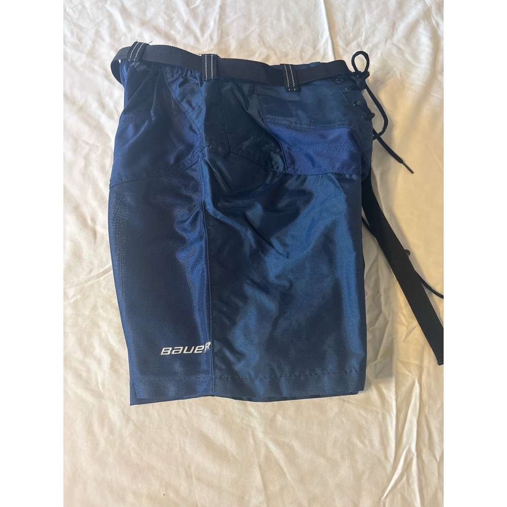 Bauer Supreme Hockey Pant Shell Junior Large Navy Blue Lace Up Belt